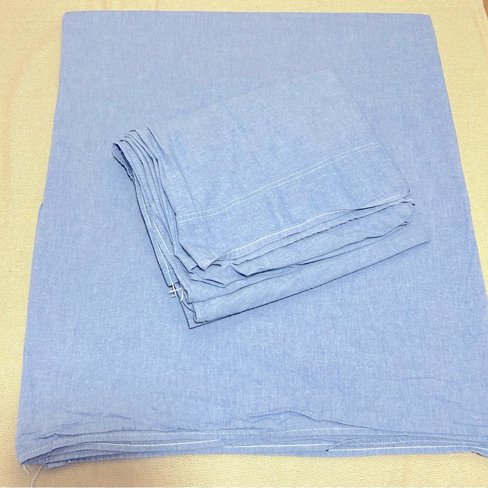 Vintage Ralph Lauren Blue Chambray Twin Flat Sheets